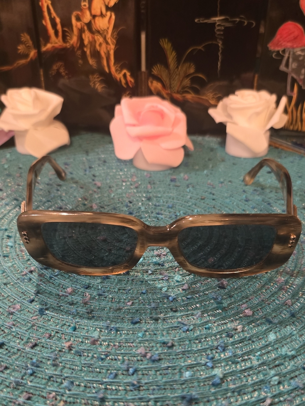 Brighton Smoke Tortoiseshell Rectangular Sunglasses with Gray Lenses